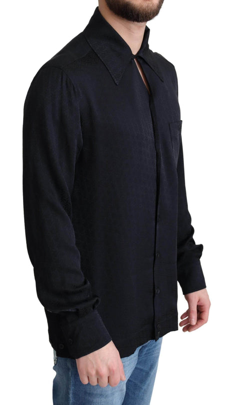 Dolce & Gabbana Elegant Jacquard Silk Casual Shirt - Hilstor