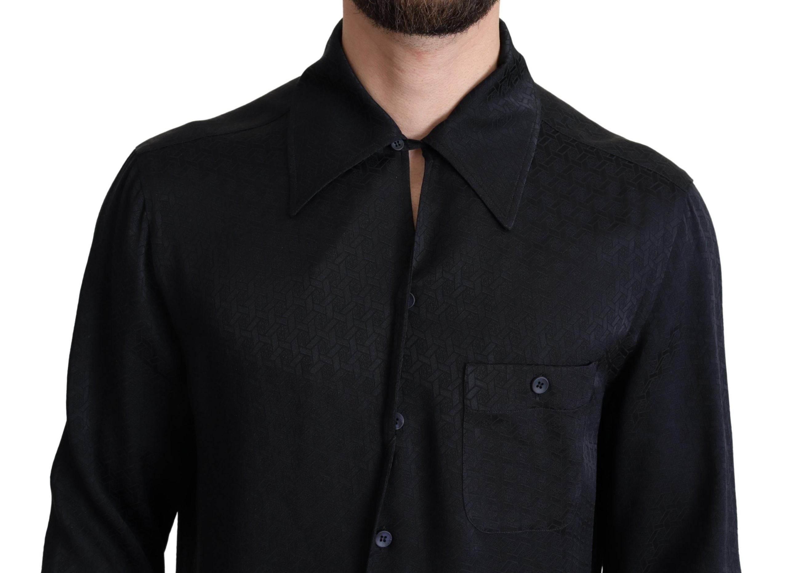 Dolce & Gabbana Elegant Jacquard Silk Casual Shirt - Hilstor