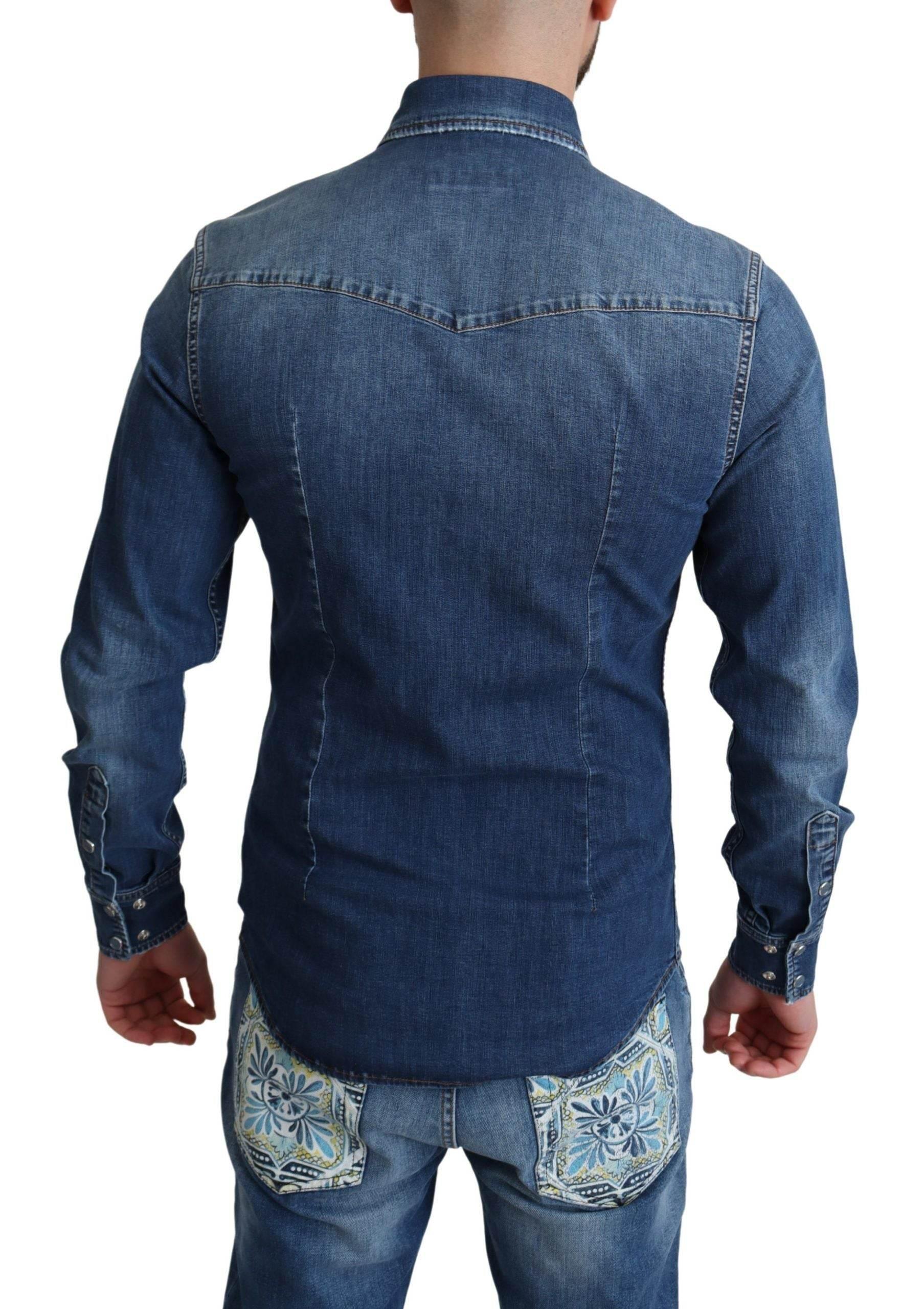 Dolce & Gabbana Elegant Denim Long Sleeve Casual Shirt - Hilstor
