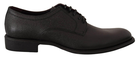 Dolce & Gabbana Elegant Black Leather Derby Dress Shoes - Hilstor