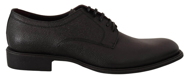Dolce & Gabbana Elegant Black Leather Derby Dress Shoes - Hilstor
