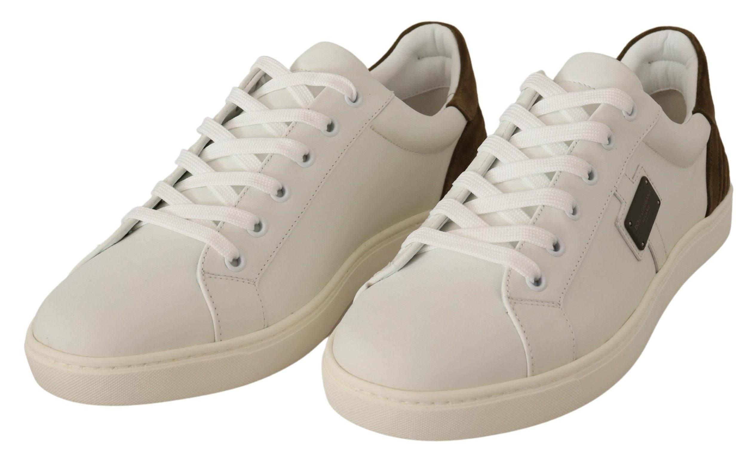 Dolce & Gabbana Chic White Leather Sneakers for Men - Hilstor