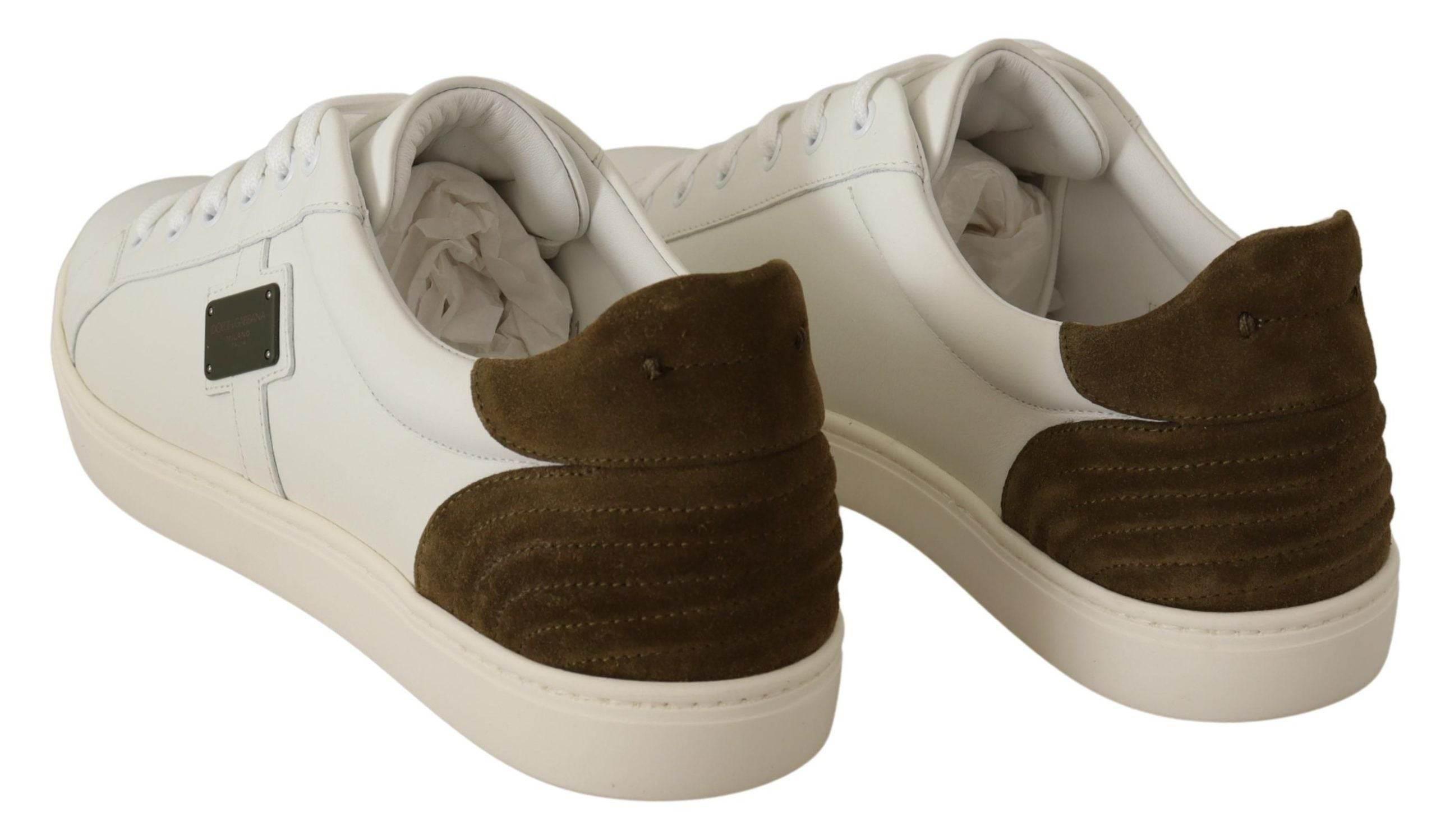 Dolce & Gabbana Chic White Leather Sneakers for Men - Hilstor