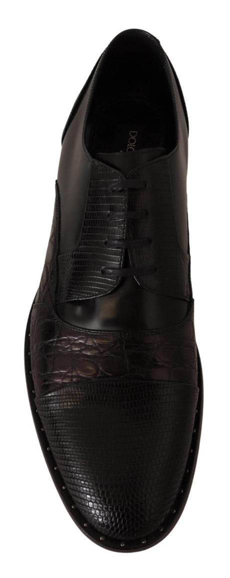 Dolce & Gabbana Elegant Black Derby Oxford Wingtips - Hilstor