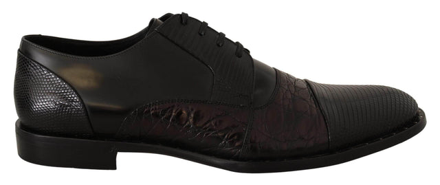 Dolce & Gabbana Elegant Black Derby Oxford Wingtips - Hilstor