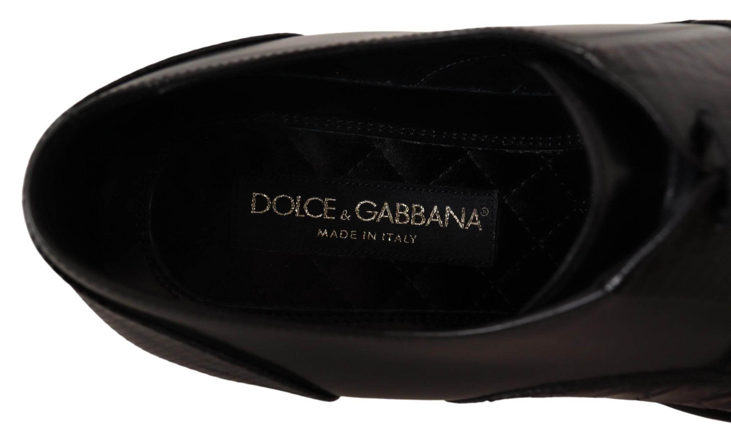 Dolce & Gabbana Elegant Black Derby Oxford Wingtips - Hilstor