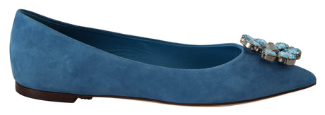 Dolce & Gabbana Elegant Crystal-Embellished Suede Flats - Hilstor