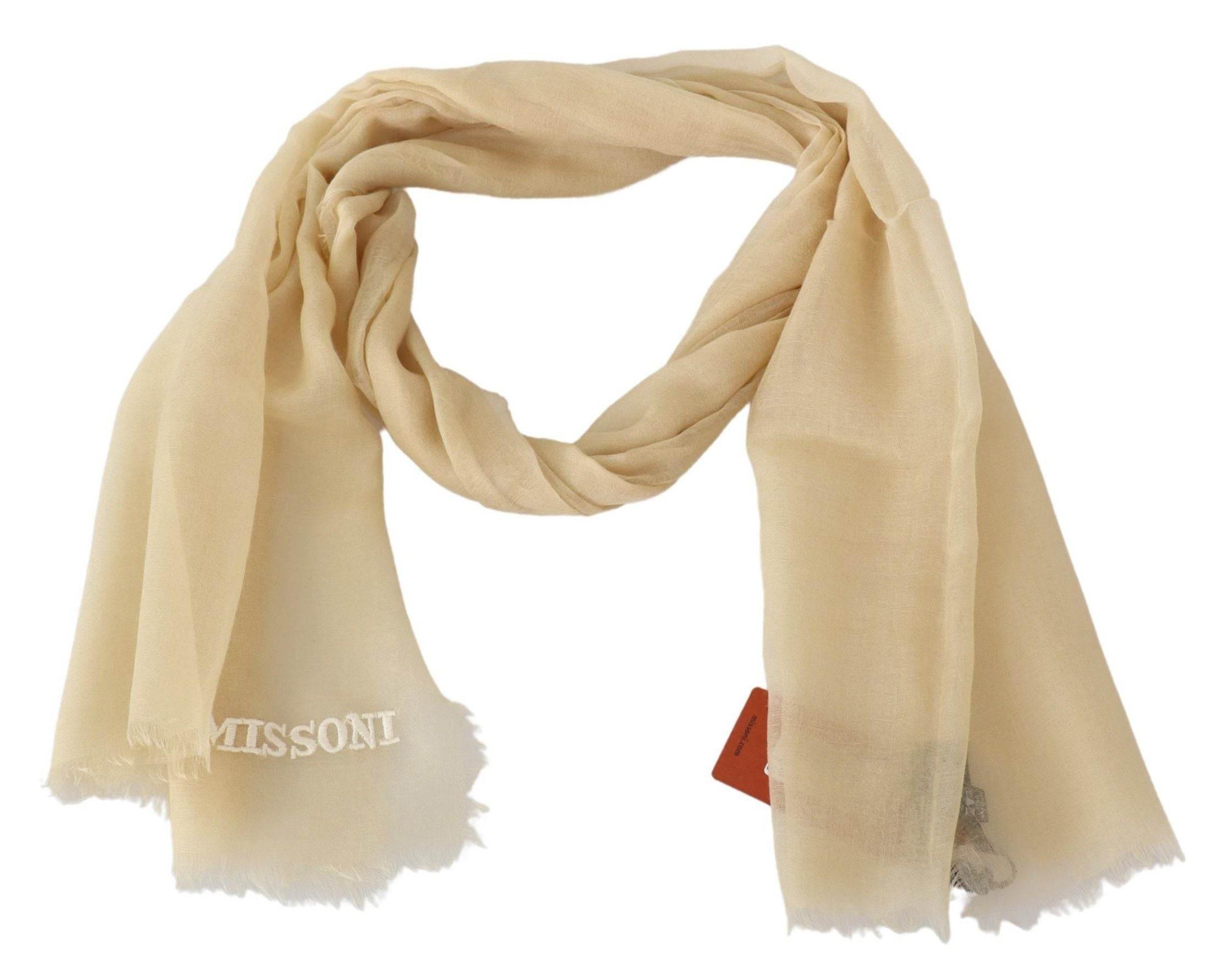 Missoni Beige Cashmere Unisex Neck Scarf - Hilstor