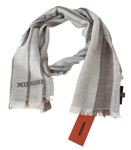 Missoni Multicolor Striped Wool Unisex Neck Wrap Scarf - Hilstor