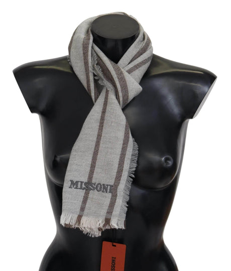 Missoni Multicolor Striped Wool Unisex Neck Wrap Scarf - Hilstor