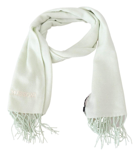 Missoni Elegant White Cashmere Scarf - Hilstor