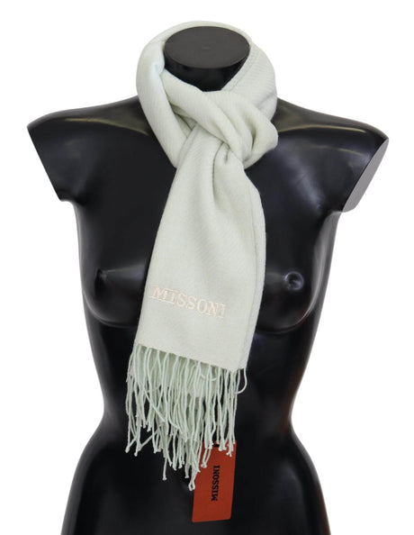 Missoni Elegant White Cashmere Scarf - Hilstor