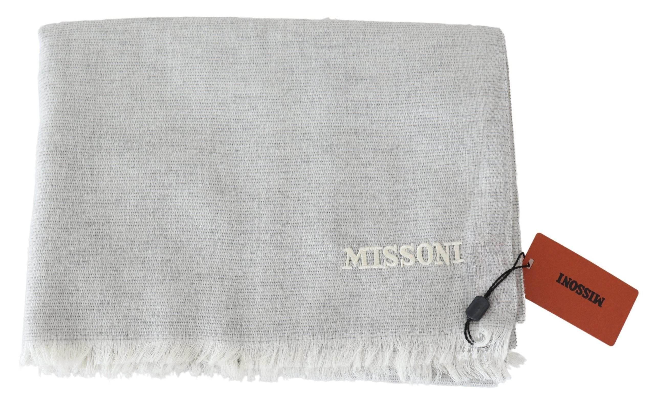 Missoni Gray Wool Knit Unisex Neck Wrap Scarf - Hilstor