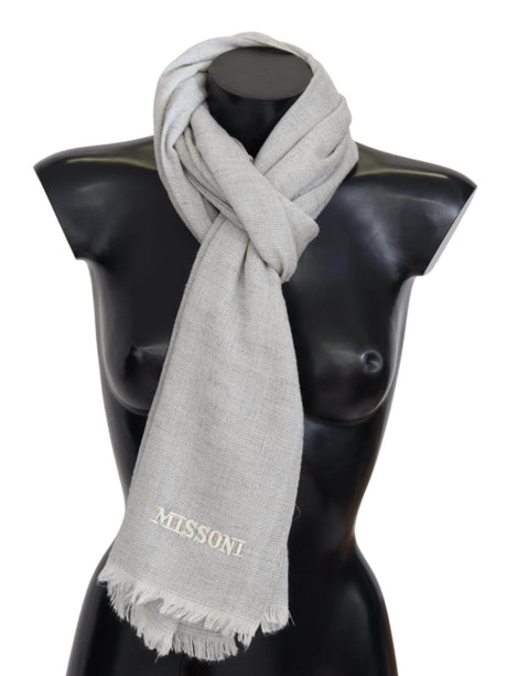 Missoni Elegant Wool Scarf with Signature Embroidery - Hilstor