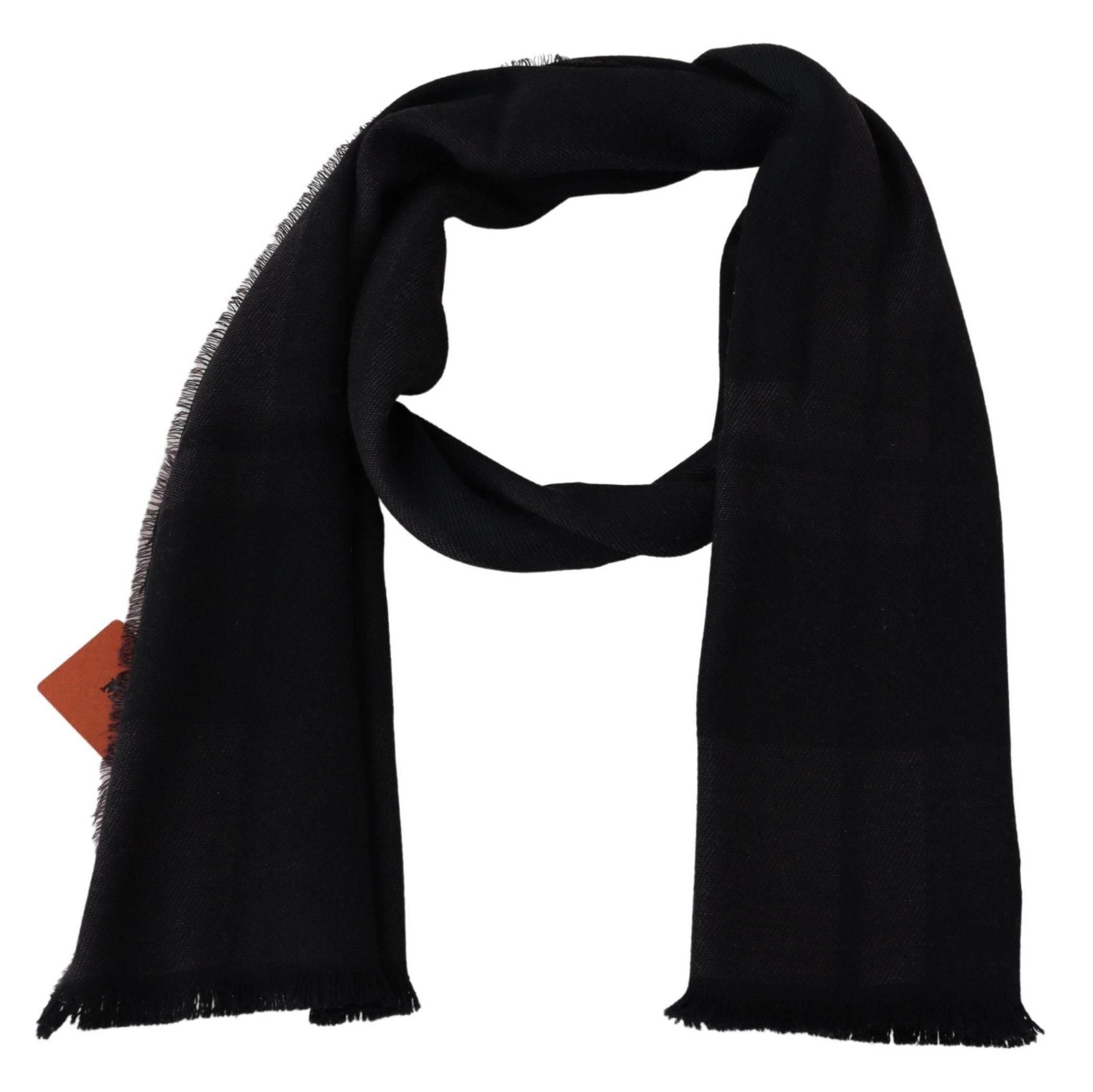 Missoni Elegant Black Wool Scarf with Logo Embroidery - Hilstor