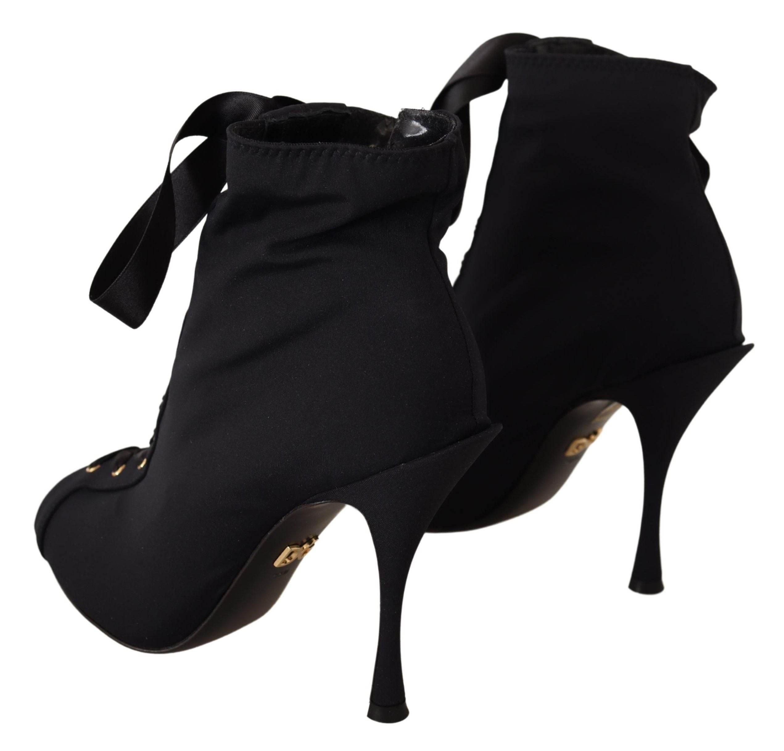 Dolce & Gabbana Elegant Ankle Open Toe Heel Boots - Hilstor