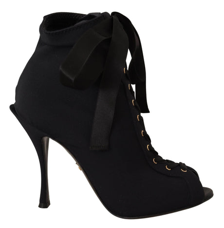 Dolce & Gabbana Elegant Ankle Open Toe Heel Boots - Hilstor