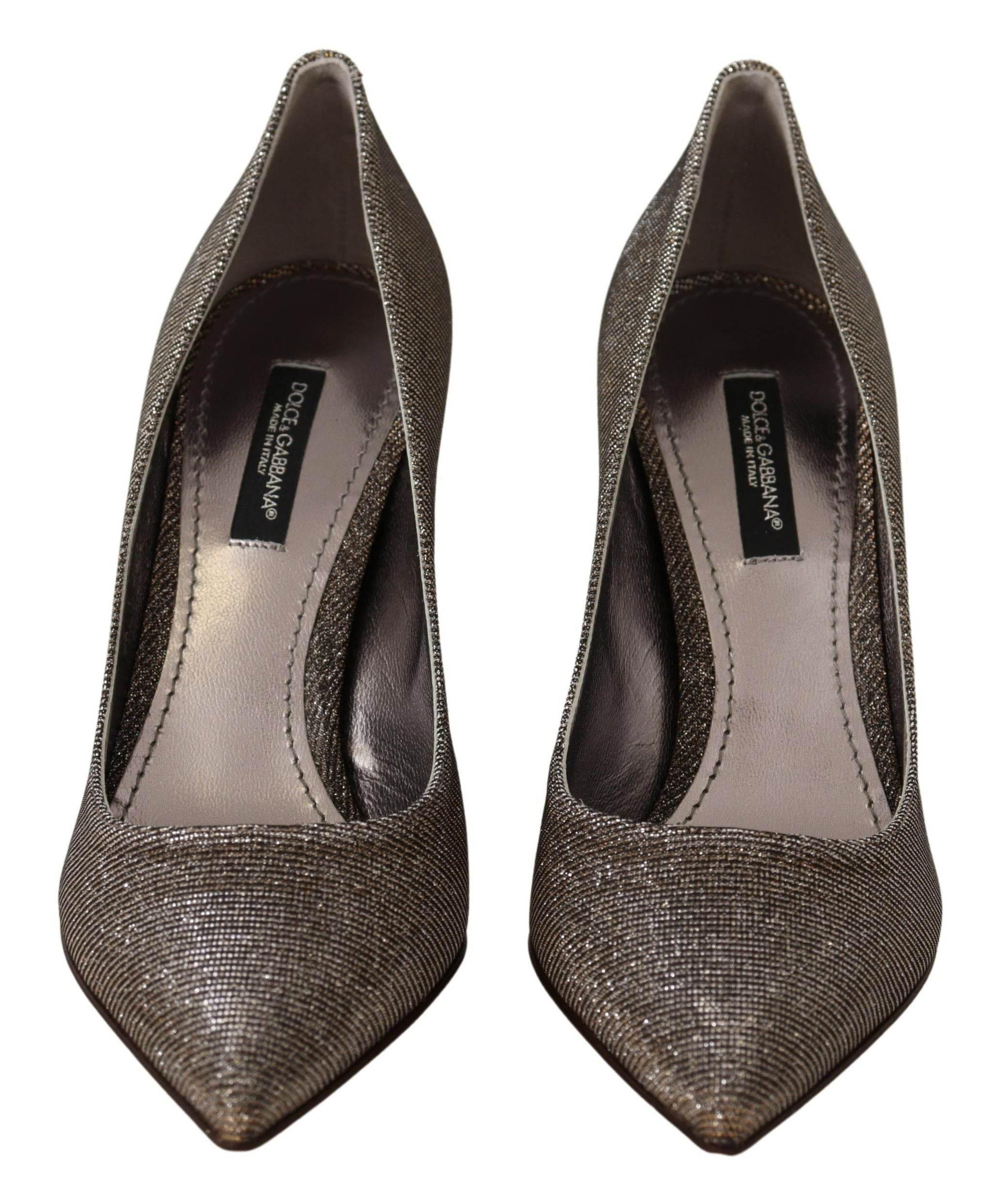 Dolce & Gabbana Elegant Silver Heels Pumps Classic - Hilstor