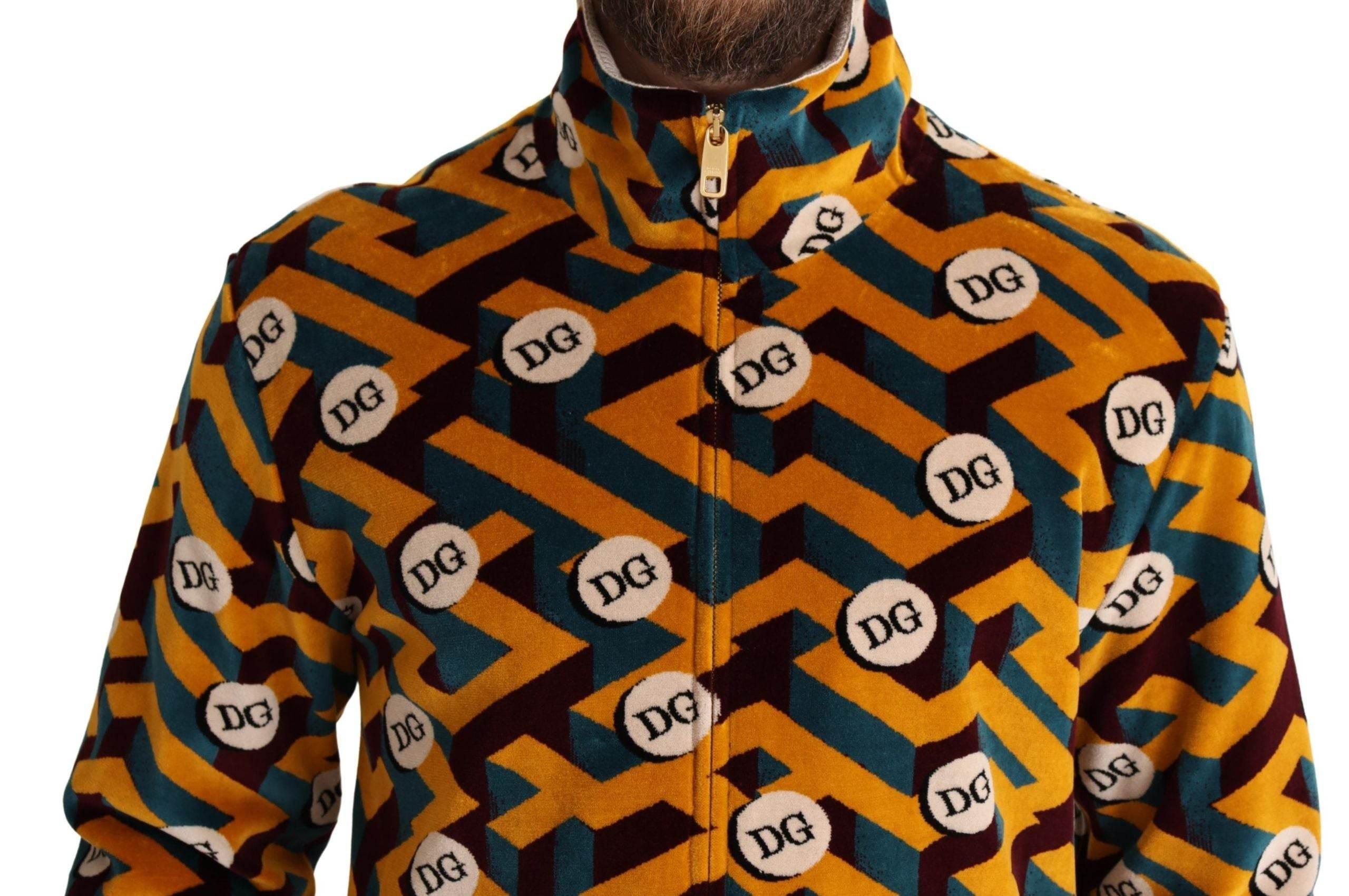 Dolce & Gabbana Elegant Multicolor Zip Sweater - Hilstor