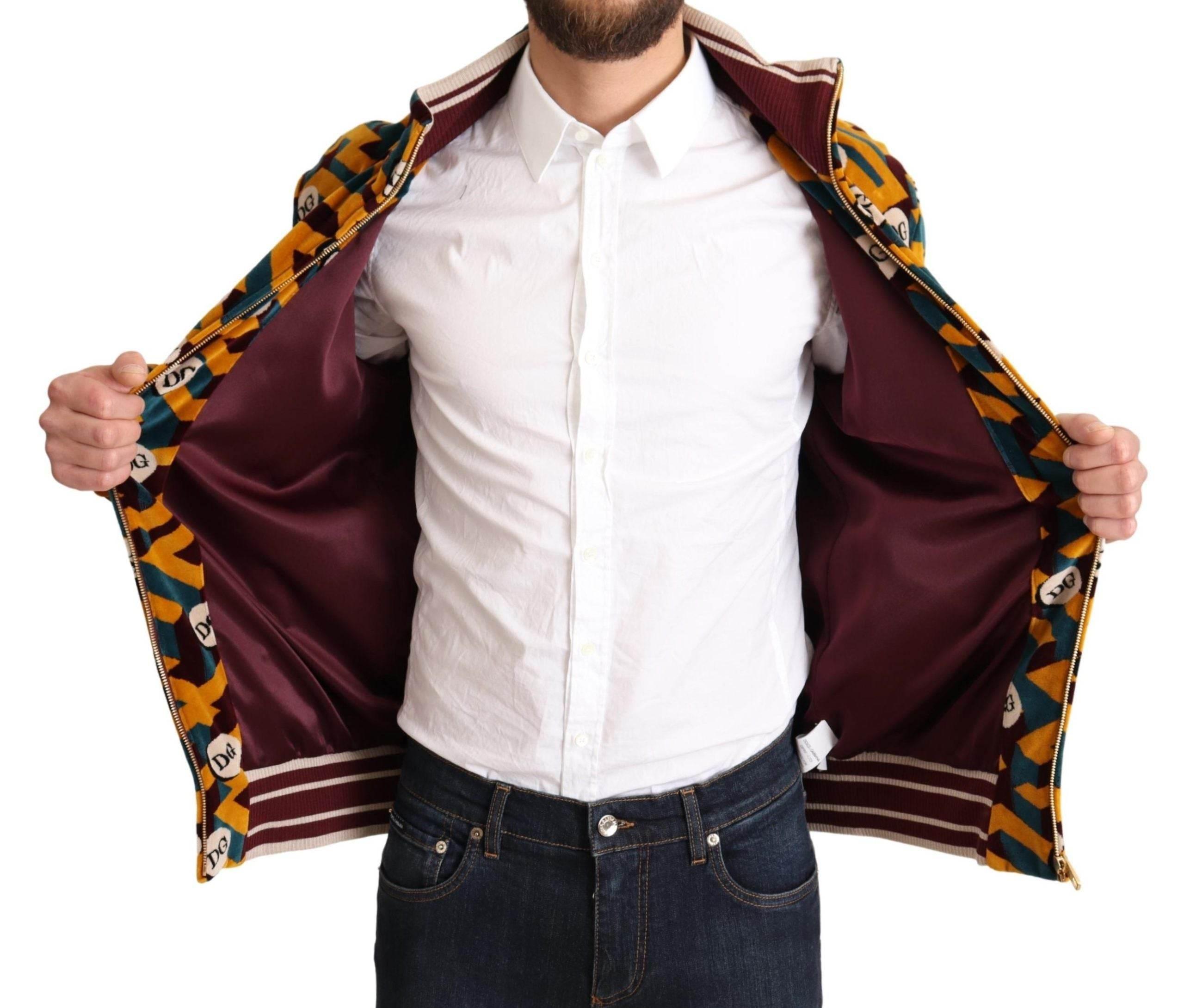 Dolce & Gabbana Elegant Multicolor Zip Sweater - Hilstor