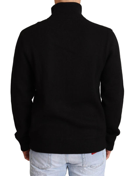 Dolce & Gabbana Black Cashmere Zipper Mens Sweater - Hilstor