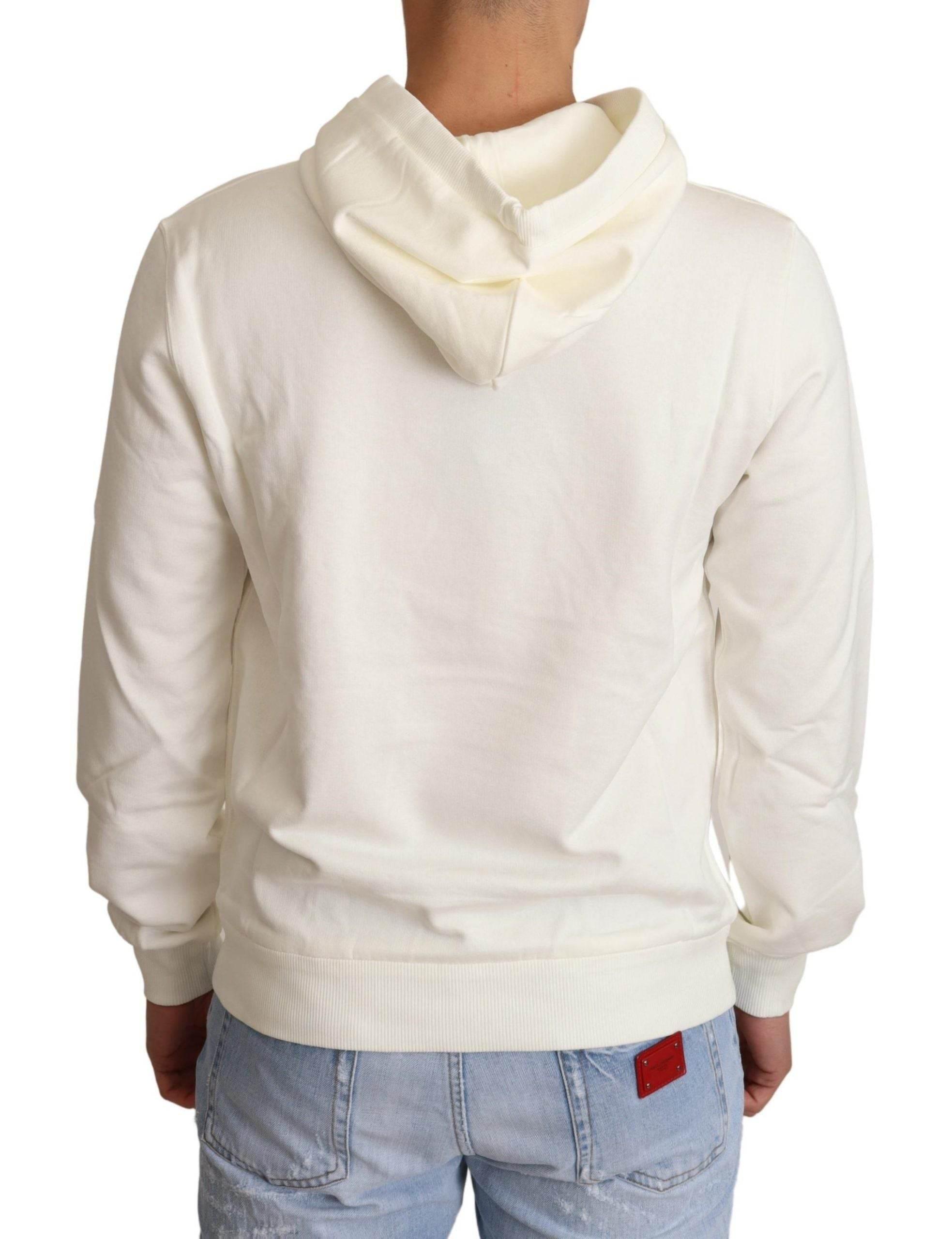 Dolce & Gabbana White King Ceasar Cotton Hooded Sweater - Hilstor