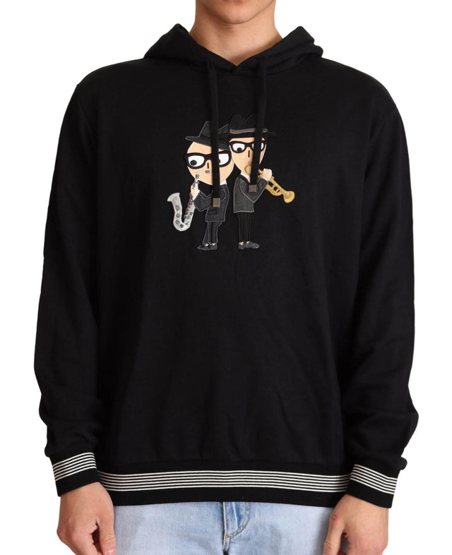Dolce & Gabbana Black Cotton Hooded #dgfamily Sweater - Hilstor