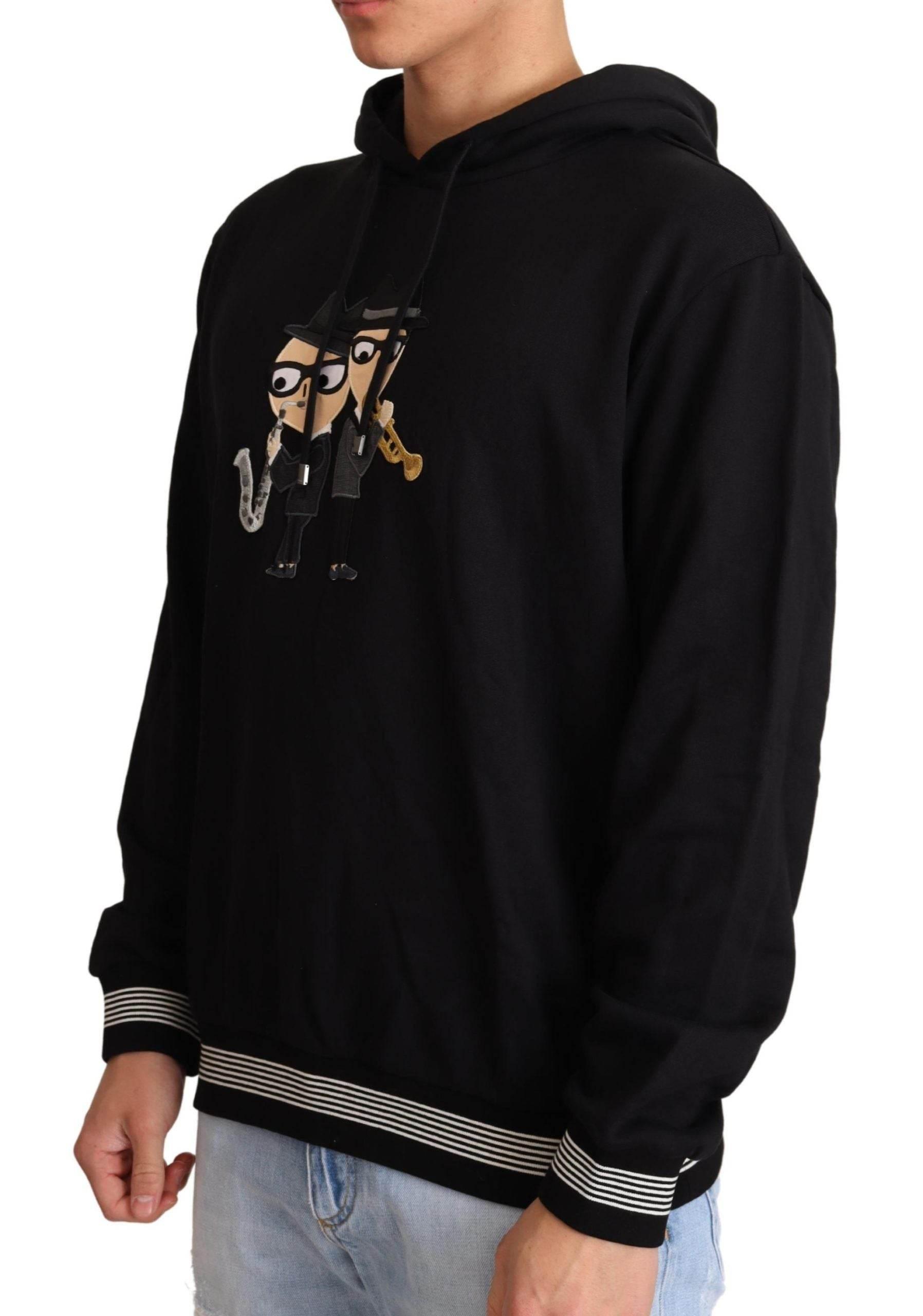 Dolce & Gabbana Black Cotton Hooded #dgfamily Sweater - Hilstor