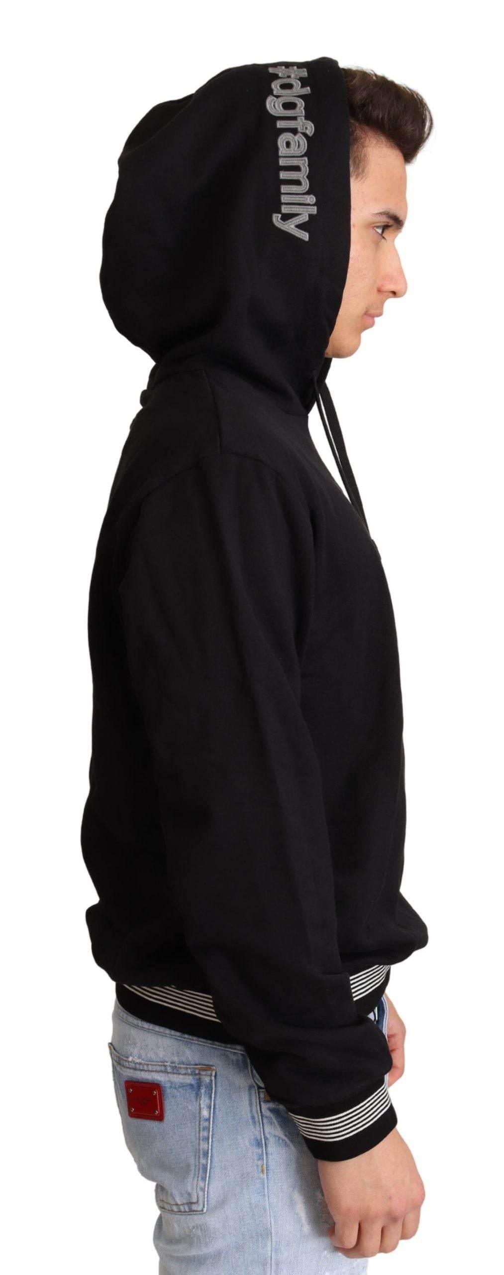 Dolce & Gabbana Black Cotton Hooded #dgfamily Sweater - Hilstor