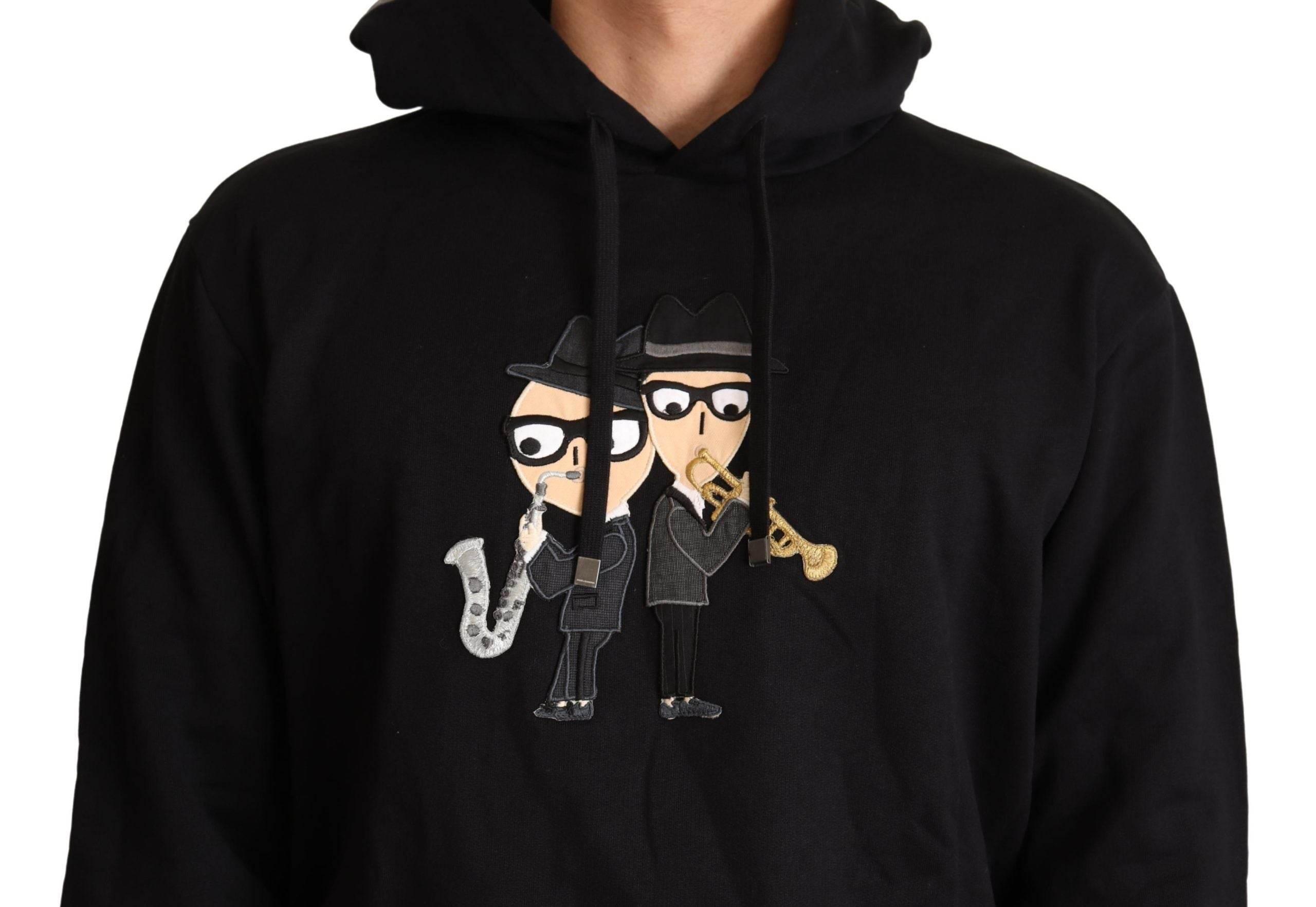 Dolce & Gabbana Black Cotton Hooded #dgfamily Sweater - Hilstor