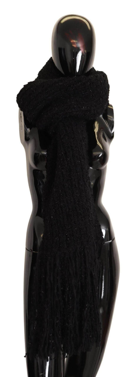 Dolce & Gabbana Elegant Black Wool-Blend Designer Scarf - Hilstor