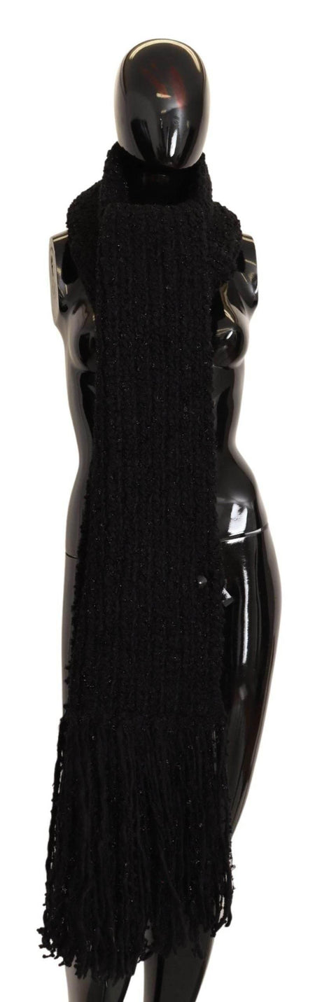 Dolce & Gabbana Elegant Black Wool-Blend Designer Scarf - Hilstor