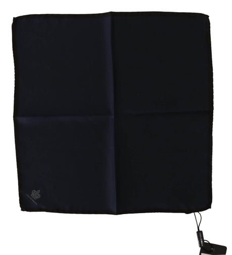 Dolce & Gabbana Elegant Silk Black Pocket Square Handkerchief - Hilstor