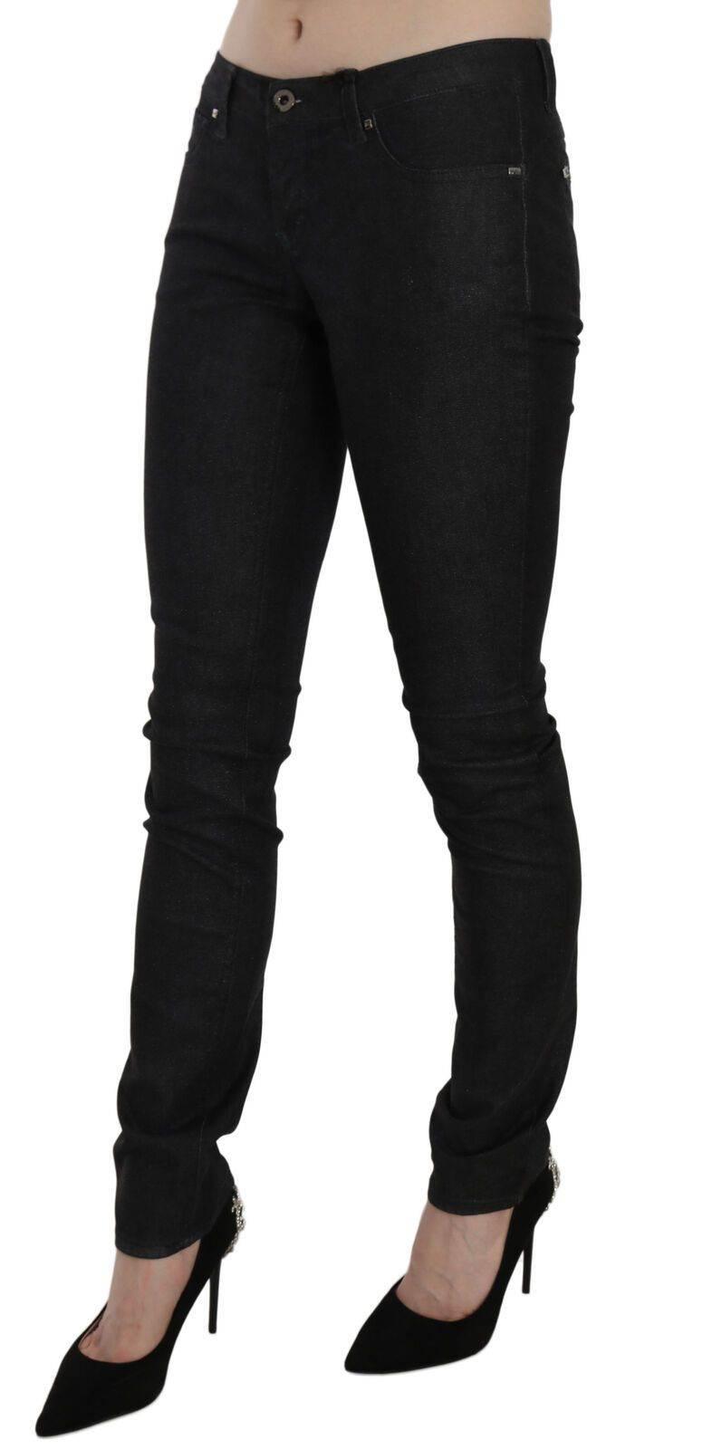 Costume National Black Low Waist Skinny Casual Denim Jeans - Hilstor