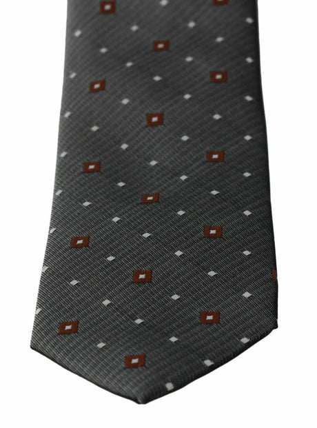 Dolce & Gabbana Gray Patterned Classic Mens Slim Necktie - Hilstor