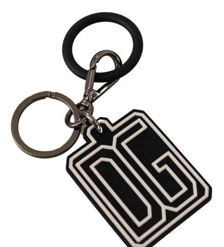 Dolce & Gabbana Elegant Silver & Rubber Designer Keyring - Hilstor