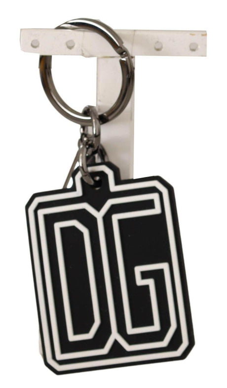 Dolce & Gabbana Elegant Silver & Rubber Designer Keyring - Hilstor