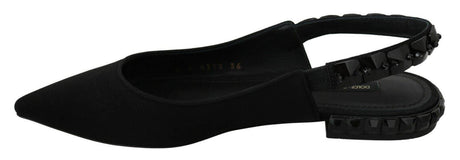 Dolce & Gabbana Elegant Silk Blend Slingback Flats with Crystals - Hilstor