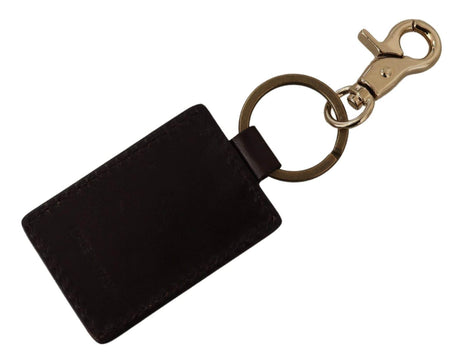 Dolce & Gabbana Elegant Unisex Leather Keyring with Gold Detail - Hilstor