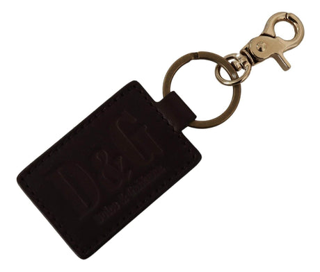 Dolce & Gabbana Elegant Unisex Leather Keyring with Gold Detail - Hilstor