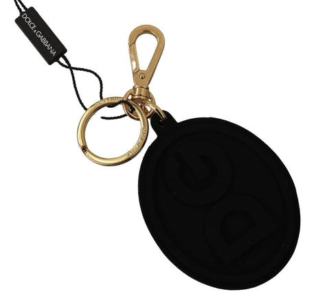 Dolce & Gabbana Elegant Black and Gold Keychain Accessory - Hilstor