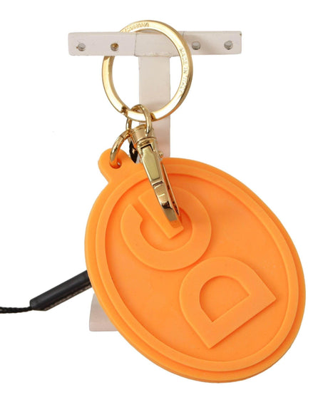 Dolce & Gabbana Stunning Orange Gold Keychain & Bag Charm - Hilstor