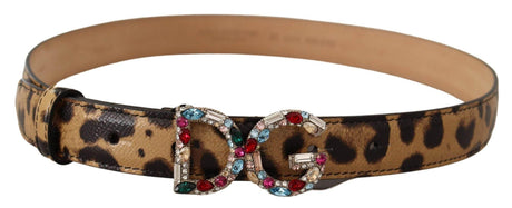 Dolce & Gabbana Elegant Crystal-Embellished Leopard Belt - Hilstor