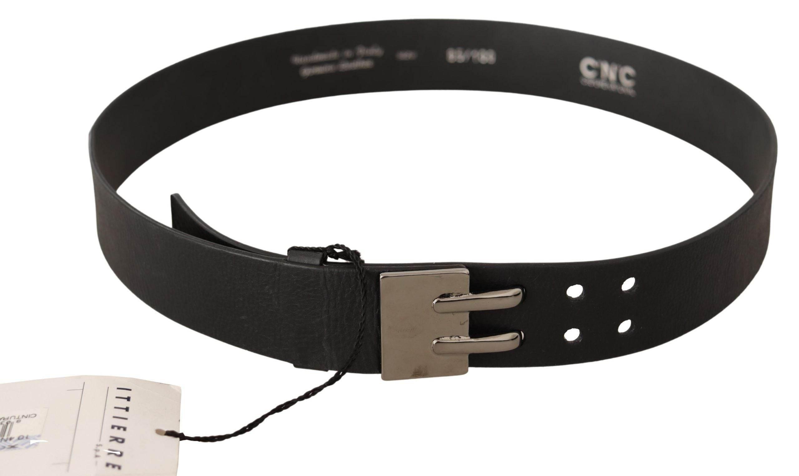 Costume National Elegant Black Leather Fashion Belt - Hilstor