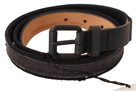 Ermanno Scervino Classic Black Leather Belt with Buckle Fastening - Hilstor
