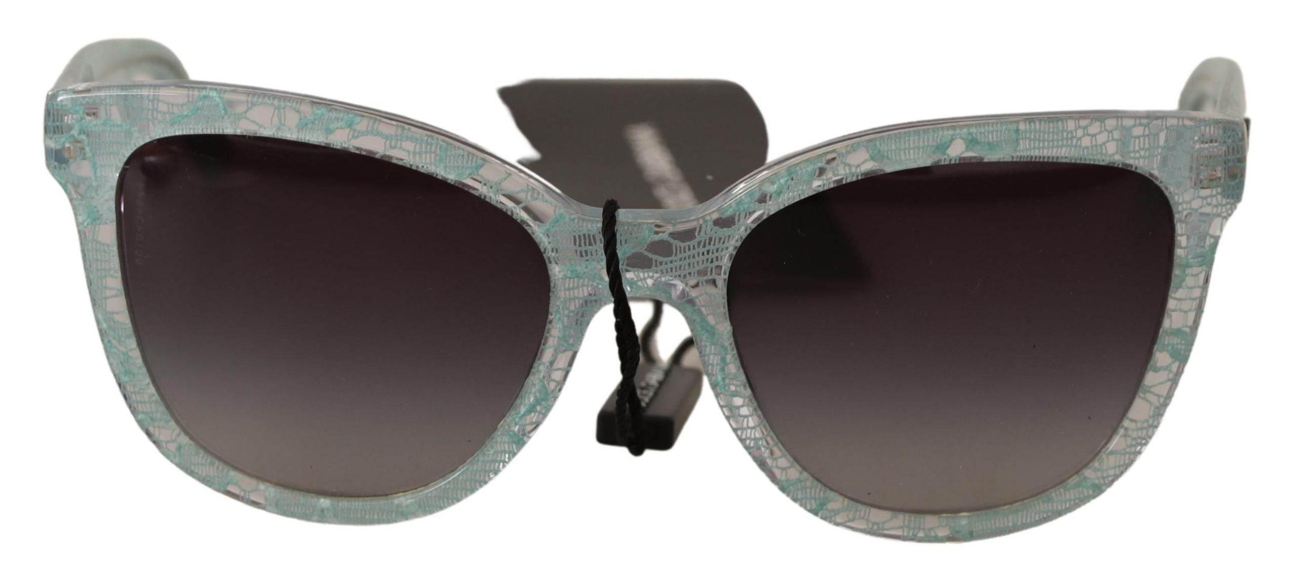 Dolce & Gabbana Blue Lace Crystal Acetate Butterfly DG4190 Sunglasses - Hilstor