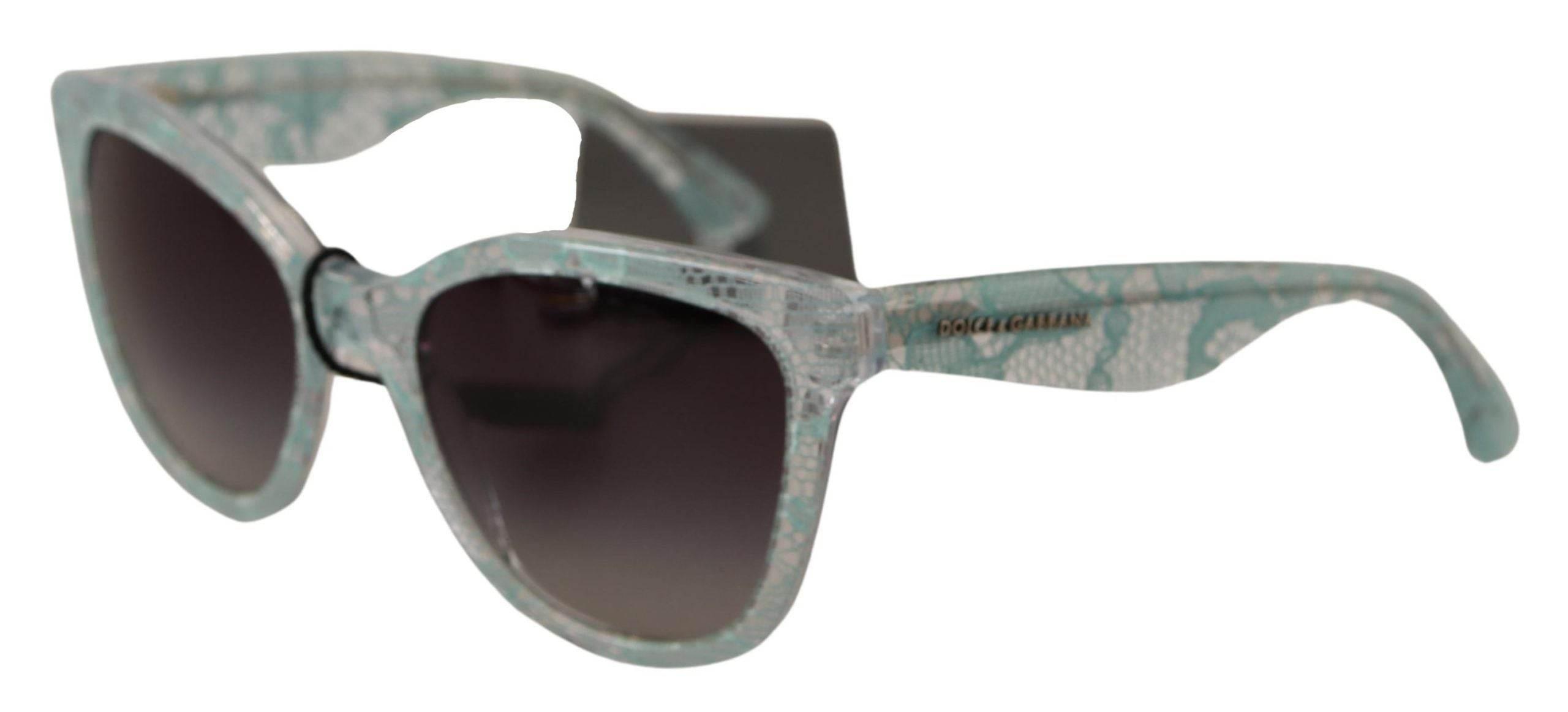 Dolce & Gabbana Blue Lace Crystal Acetate Butterfly DG4190 Sunglasses - Hilstor