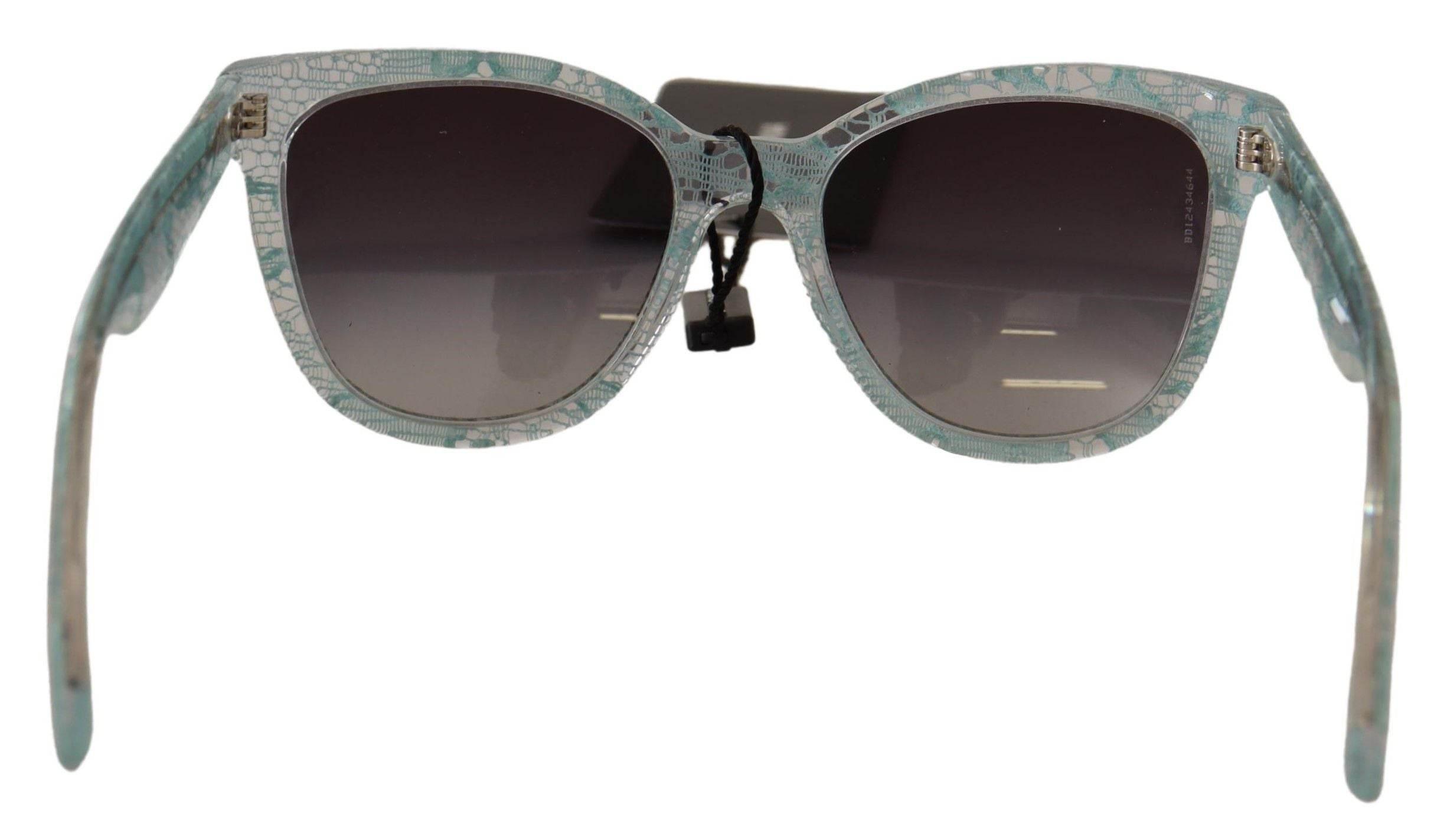 Dolce & Gabbana Blue Lace Crystal Acetate Butterfly DG4190 Sunglasses - Hilstor