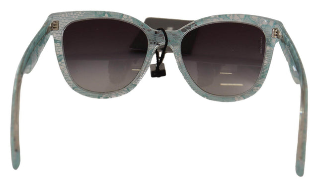 Dolce & Gabbana Blue Lace Crystal Acetate Butterfly DG4190 Sunglasses - Hilstor