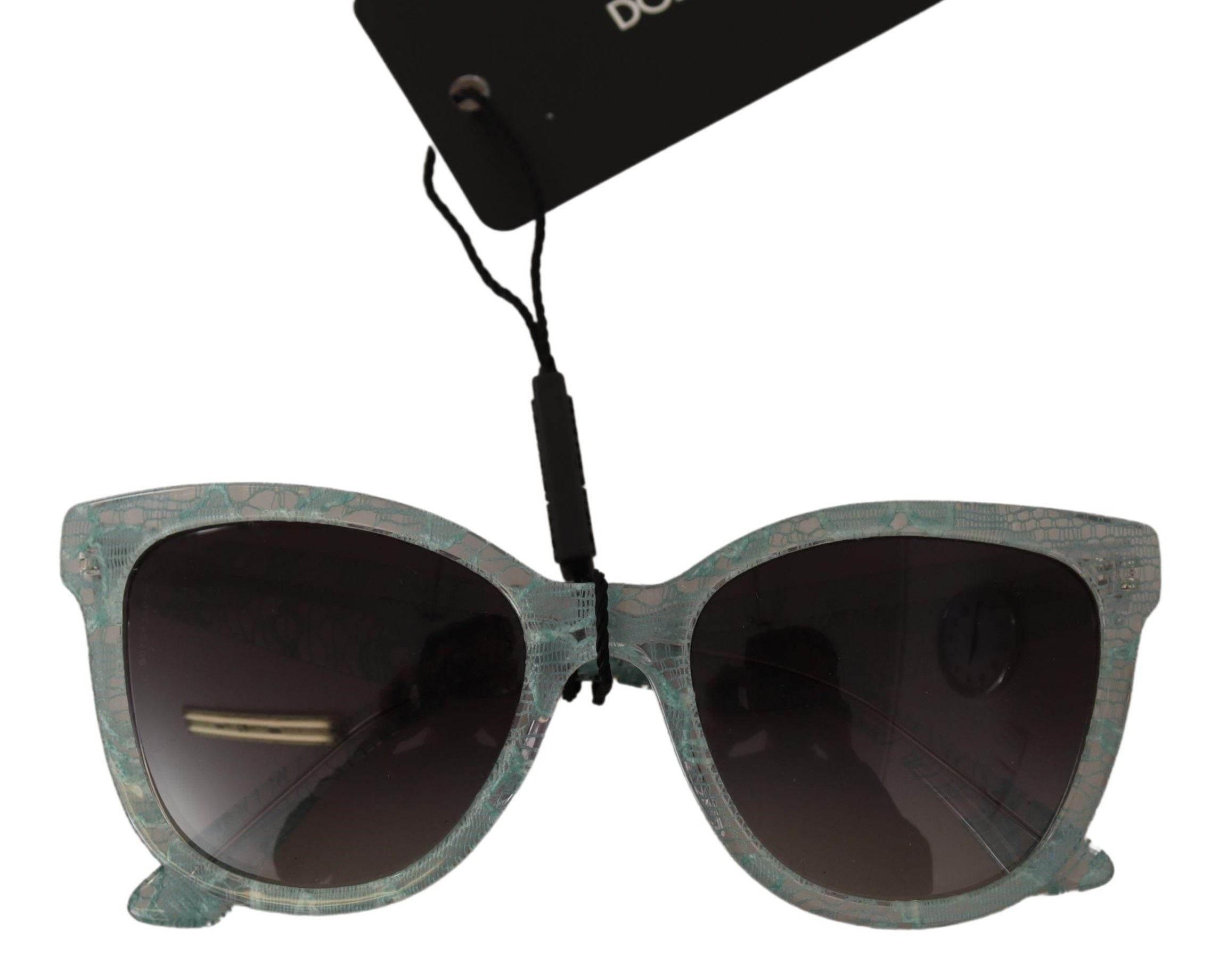 Dolce & Gabbana Blue Lace Crystal Acetate Butterfly DG4190 Sunglasses - Hilstor